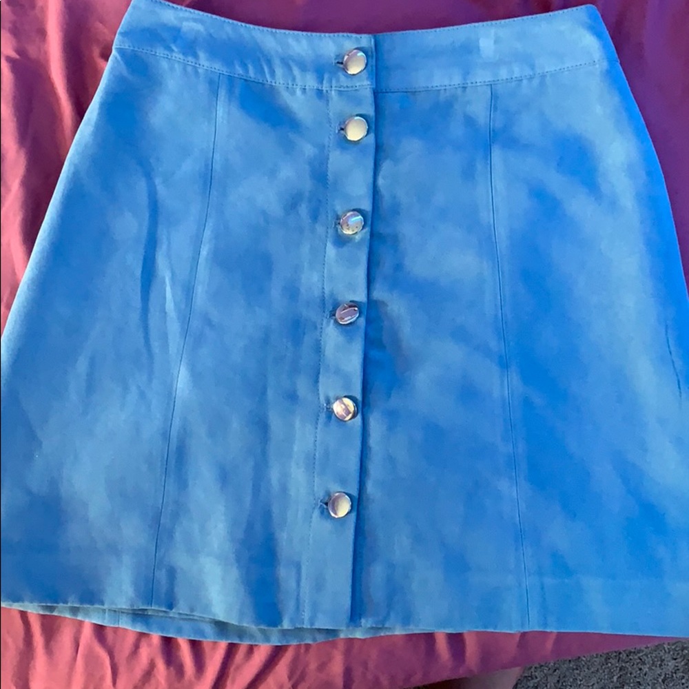 Suede blue skirt